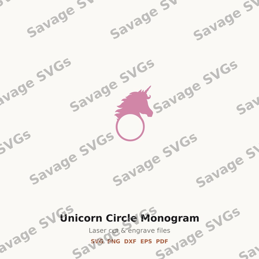 Unicorn Circle Monogram