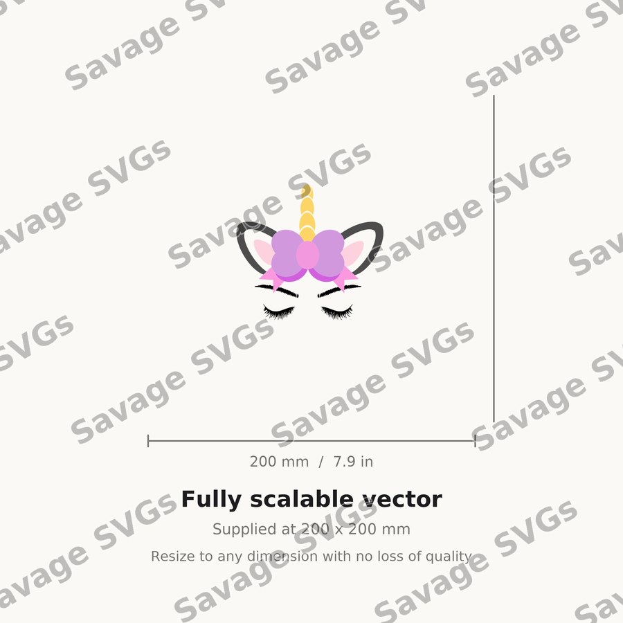 Unicorn Face With Bow