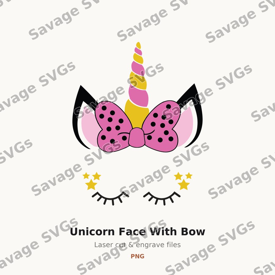 Unicorn Face With Bow