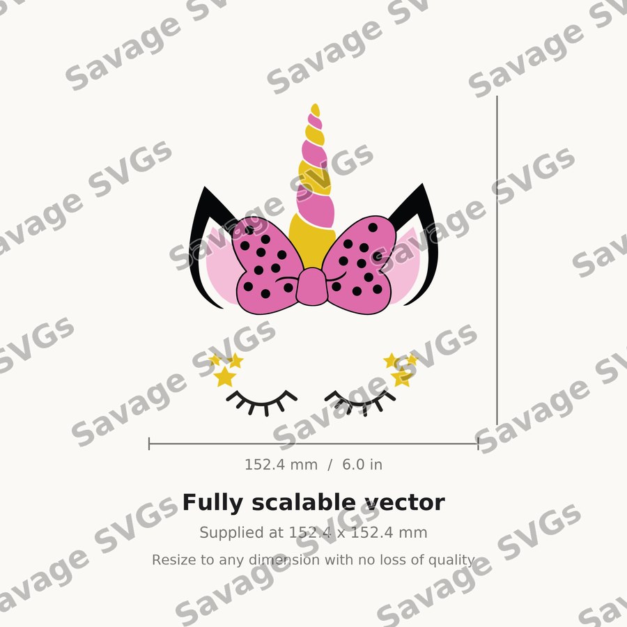 Unicorn Face With Bow