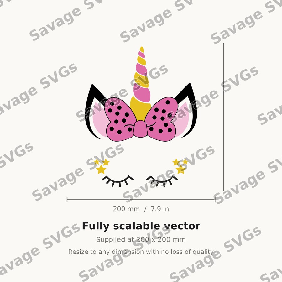 Unicorn Face With Bow