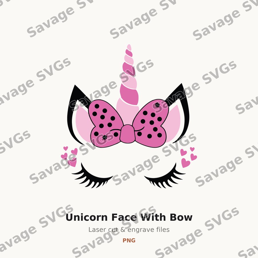 Unicorn Face With Bow
