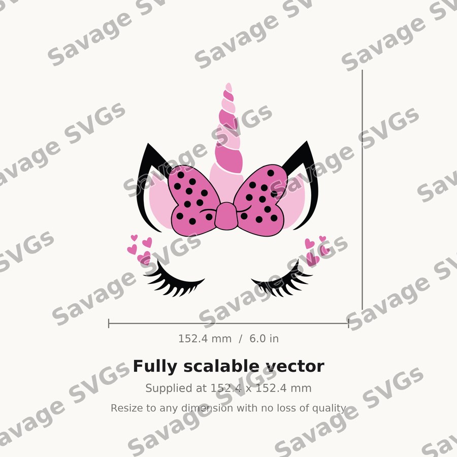 Unicorn Face With Bow