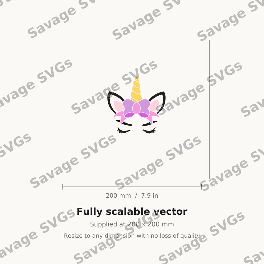 Unicorn Face With Bow