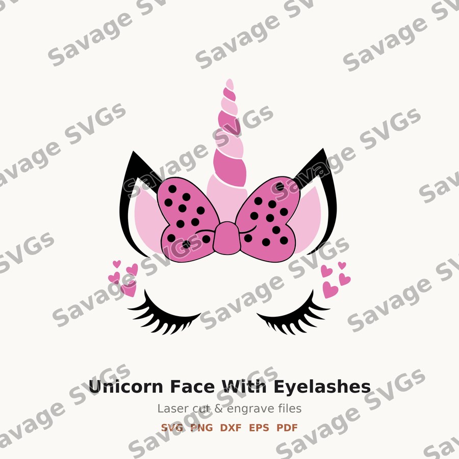 Unicorn Face With Eyelashes