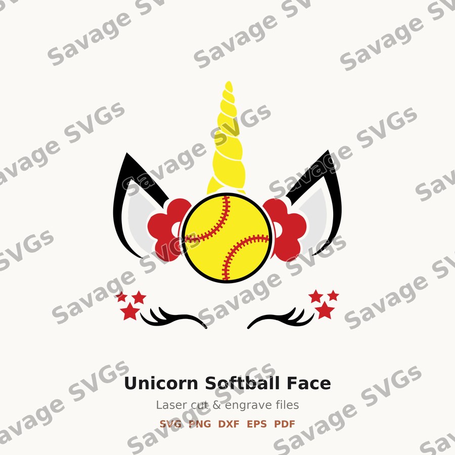 Unicorn Softball Face