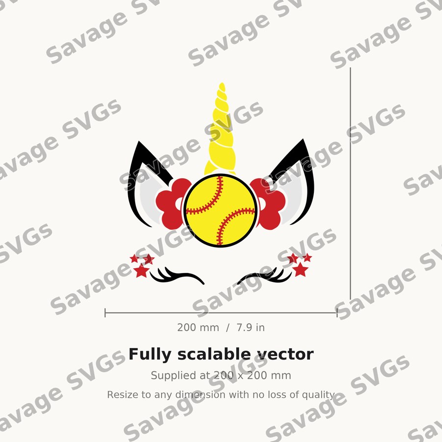 Unicorn Softball Face
