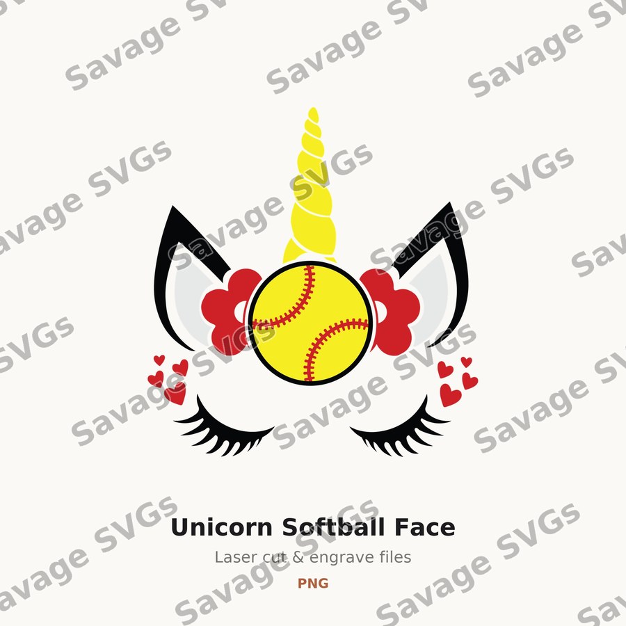 Unicorn Softball Face