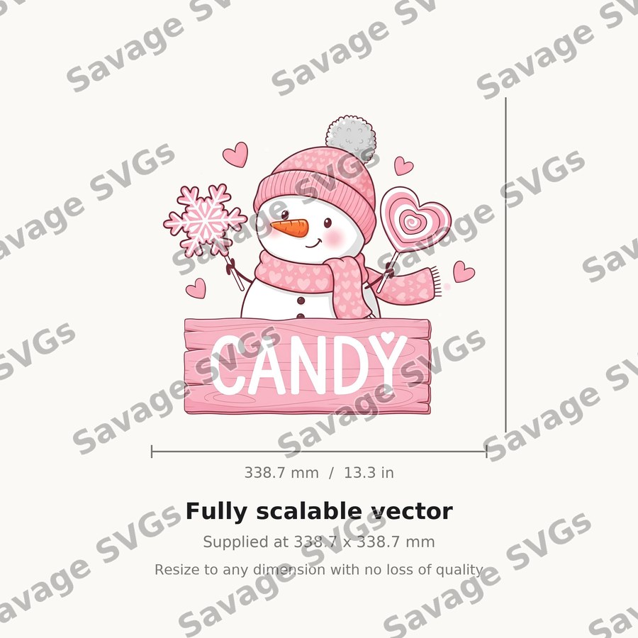 Valentine Snowman Candy Sign