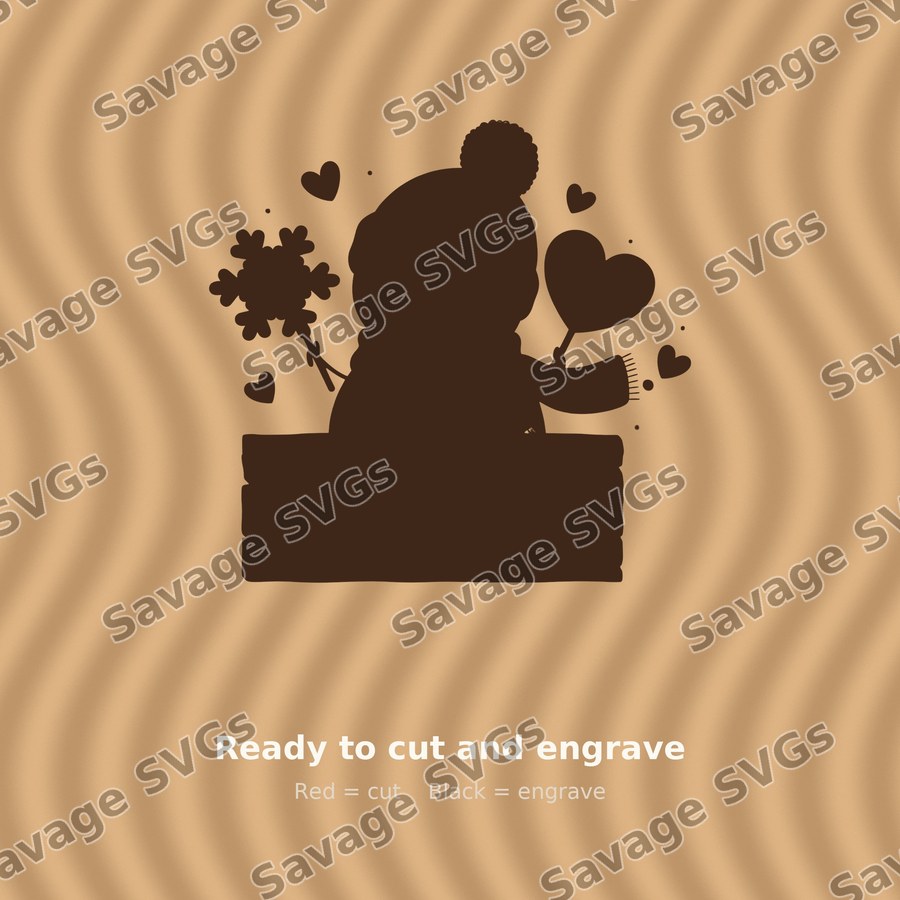 Valentine Snowman Candy Sign