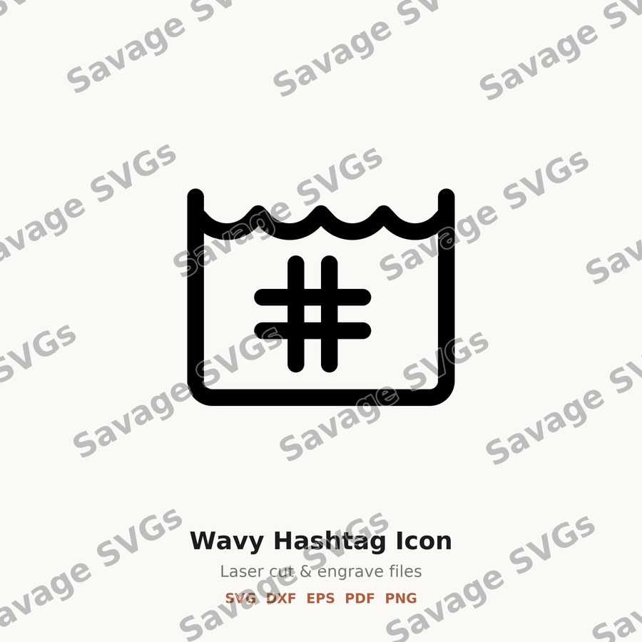 Wavy Hashtag Icon