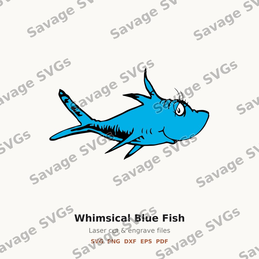 Whimsical Blue Fish
