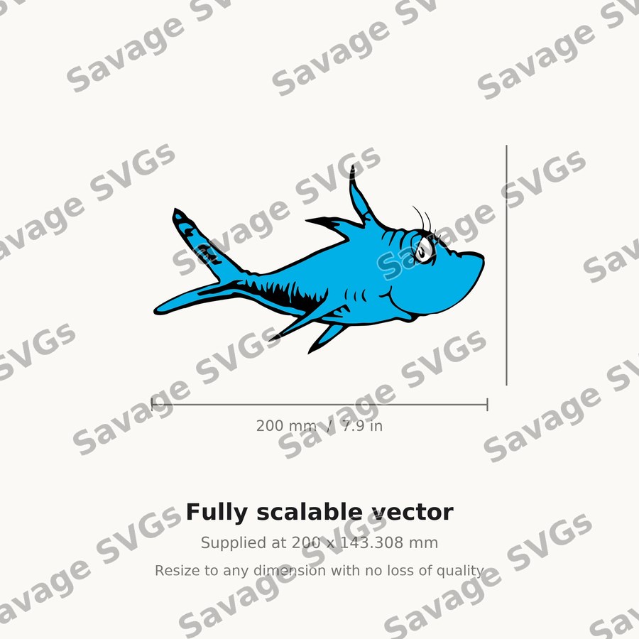 Whimsical Blue Fish