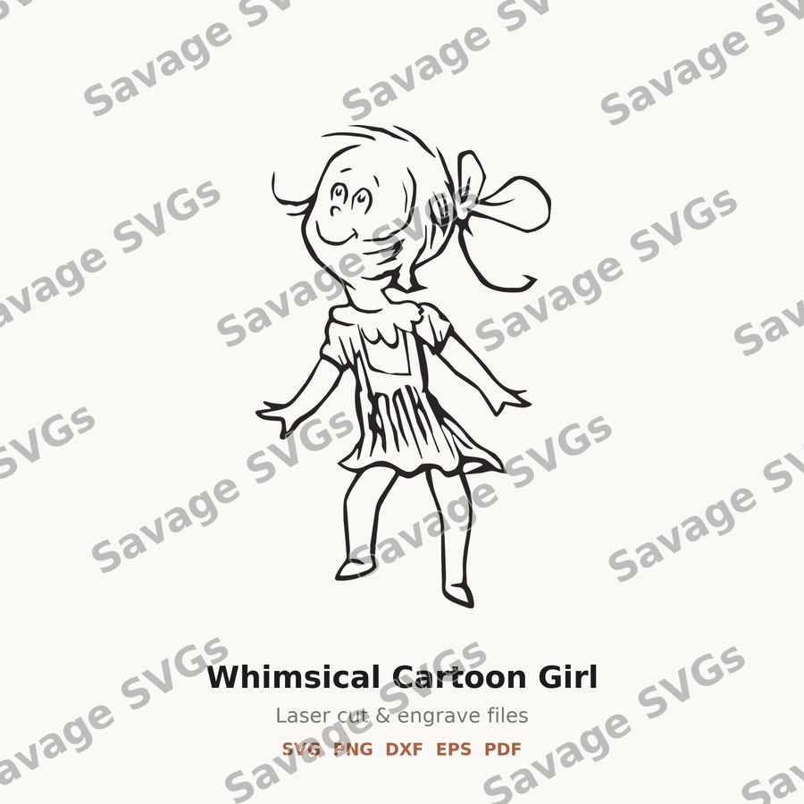 Whimsical Cartoon Girl