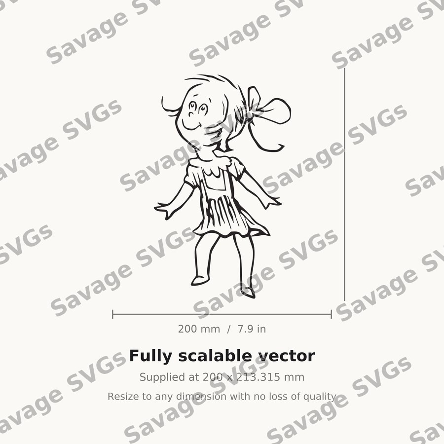 Whimsical Cartoon Girl