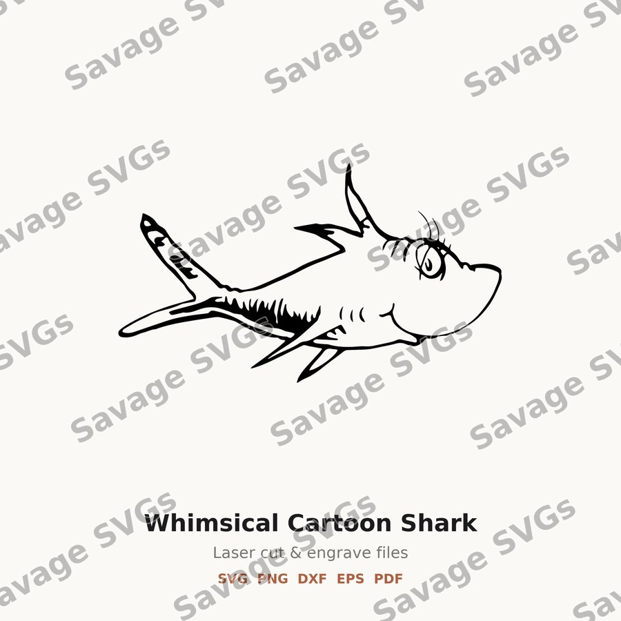 Whimsical Cartoon Shark