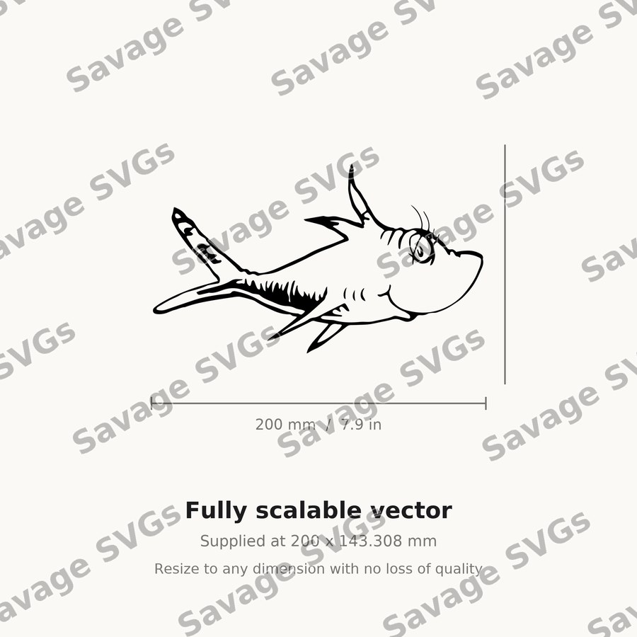 Whimsical Cartoon Shark