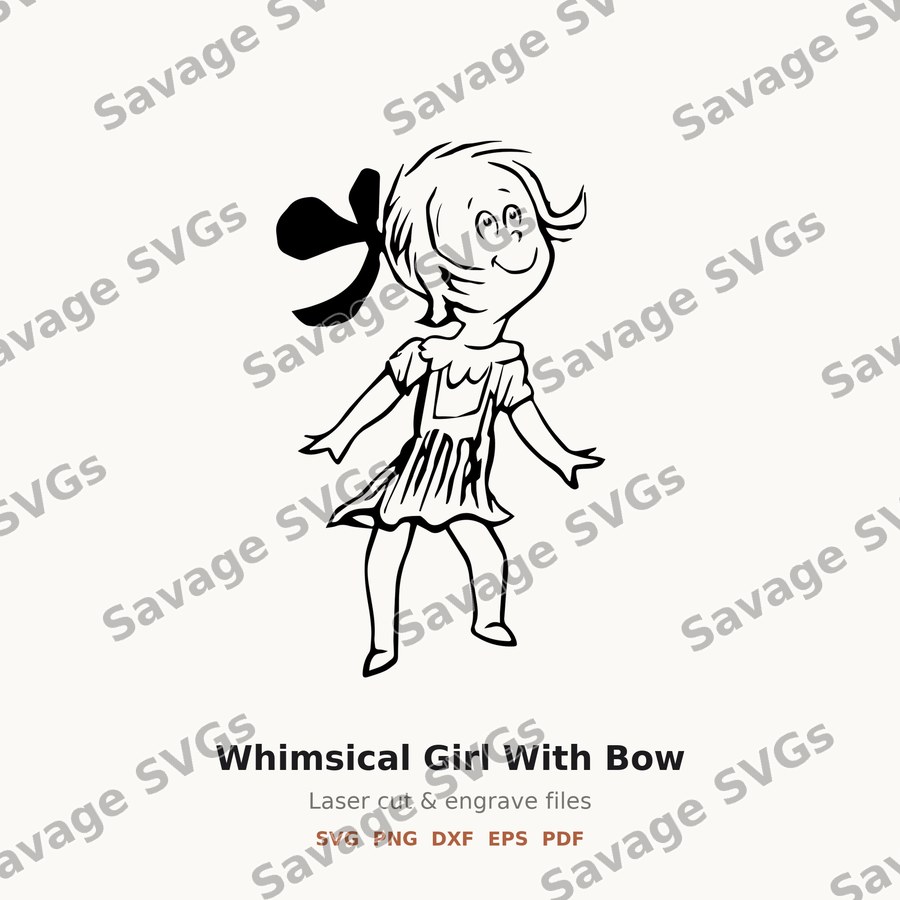 Whimsical Girl With Bow