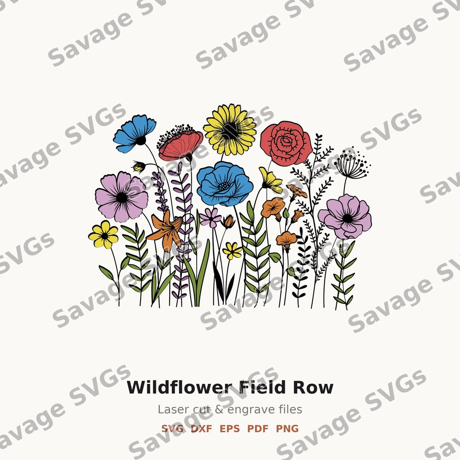 Wildflower Field Row