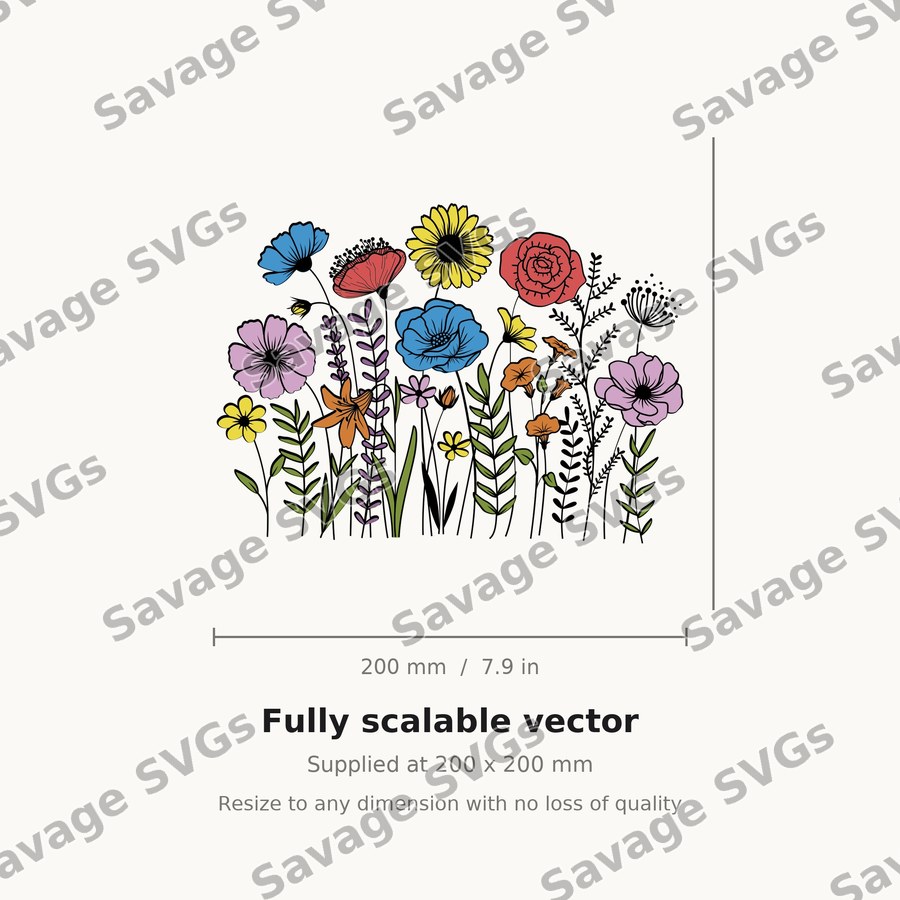 Wildflower Field Row