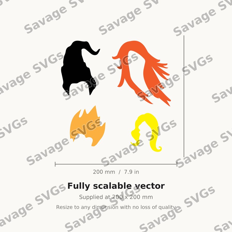 Windblown Hair Silhouettes