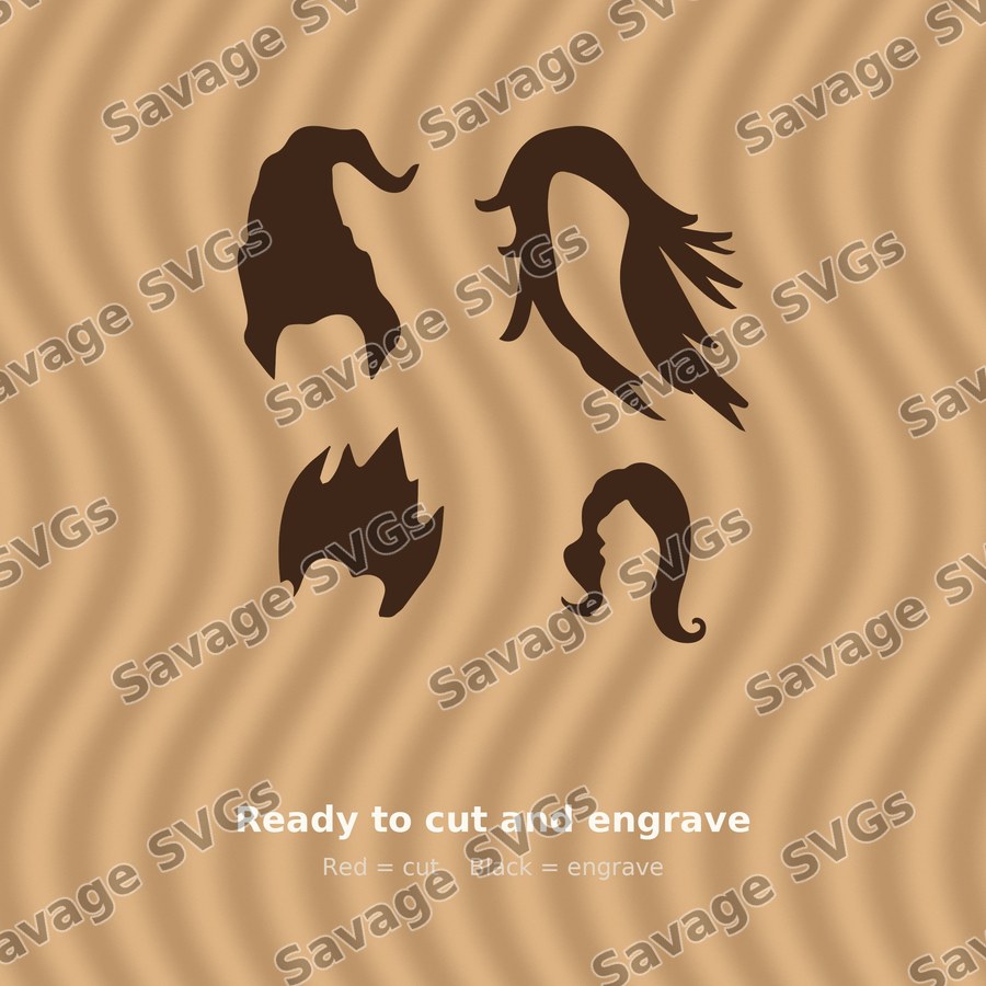 Windblown Hair Silhouettes