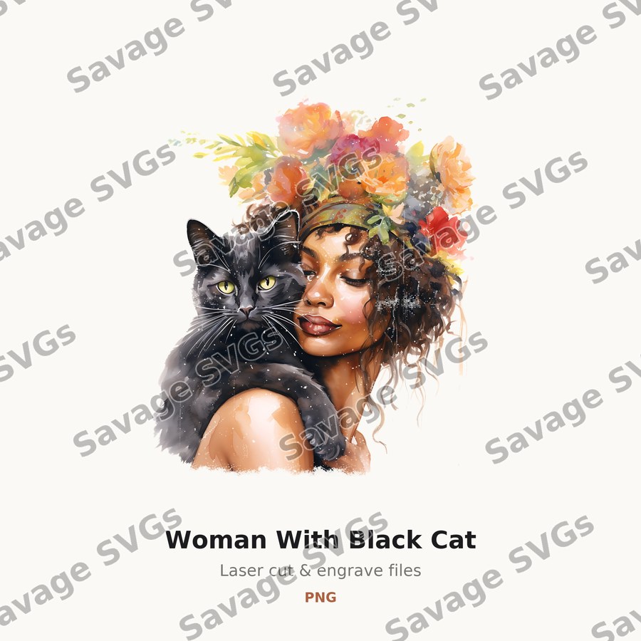 Woman With Black Cat
