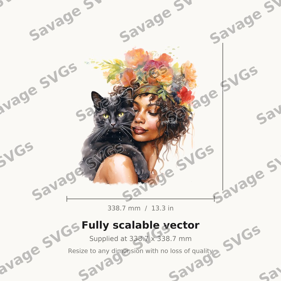 Woman With Black Cat